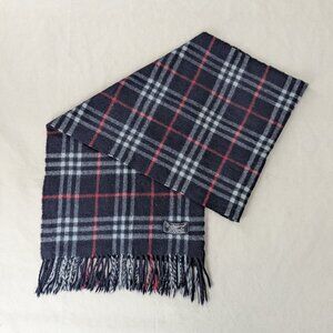Burberry's Scarf Blue – Unisex Cashmere Check – Luxury Warm Winter Fashion